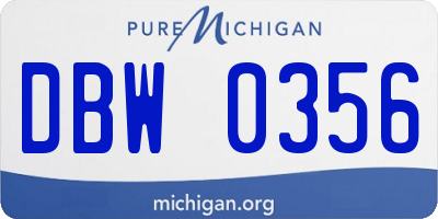 MI license plate DBW0356