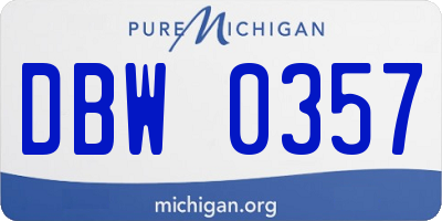 MI license plate DBW0357