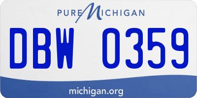 MI license plate DBW0359