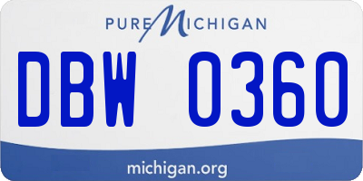 MI license plate DBW0360