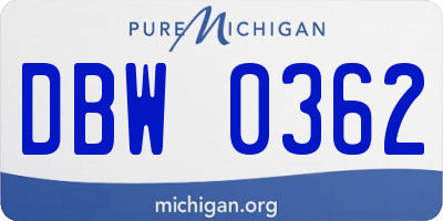 MI license plate DBW0362