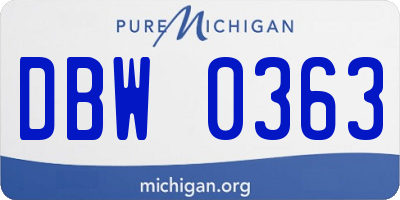 MI license plate DBW0363