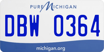 MI license plate DBW0364