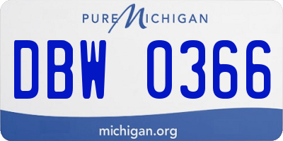 MI license plate DBW0366