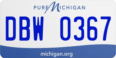 MI license plate DBW0367