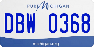 MI license plate DBW0368
