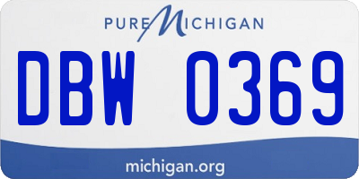 MI license plate DBW0369