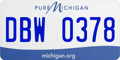 MI license plate DBW0378