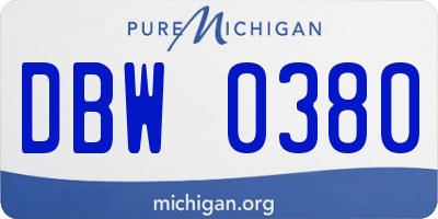 MI license plate DBW0380