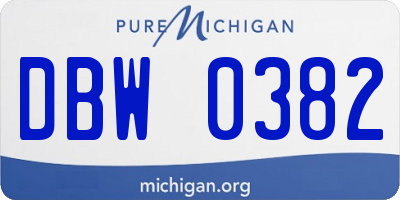 MI license plate DBW0382