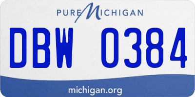 MI license plate DBW0384