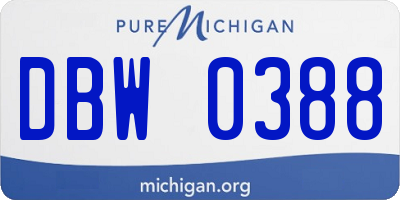 MI license plate DBW0388