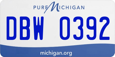 MI license plate DBW0392