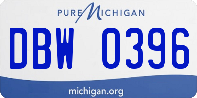 MI license plate DBW0396