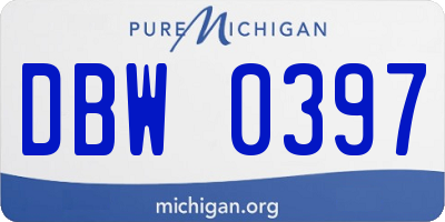 MI license plate DBW0397
