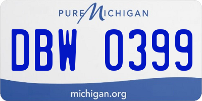 MI license plate DBW0399