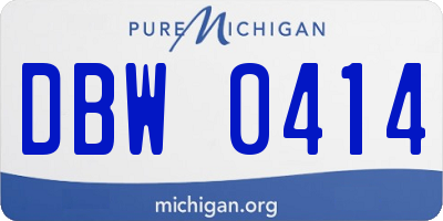MI license plate DBW0414