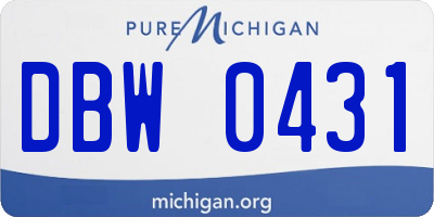MI license plate DBW0431