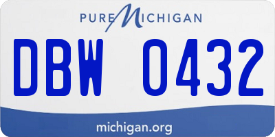 MI license plate DBW0432