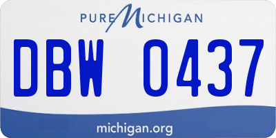 MI license plate DBW0437
