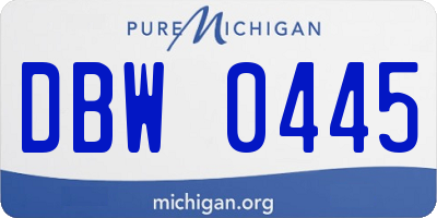 MI license plate DBW0445