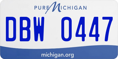 MI license plate DBW0447