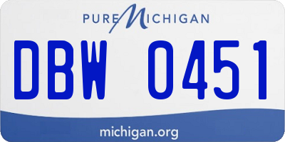 MI license plate DBW0451