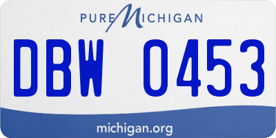 MI license plate DBW0453
