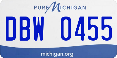 MI license plate DBW0455