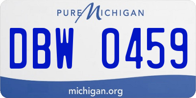 MI license plate DBW0459