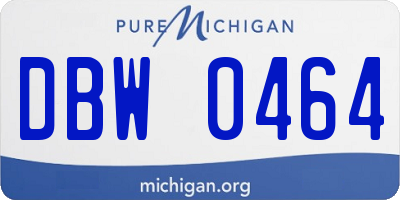 MI license plate DBW0464