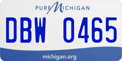 MI license plate DBW0465