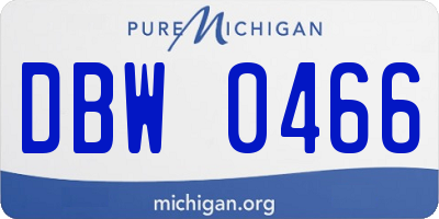 MI license plate DBW0466