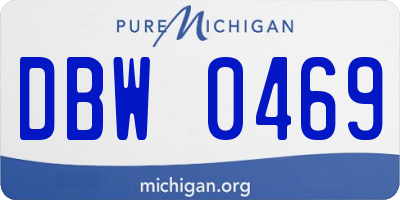 MI license plate DBW0469