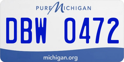 MI license plate DBW0472