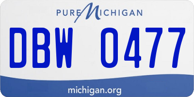 MI license plate DBW0477