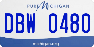 MI license plate DBW0480