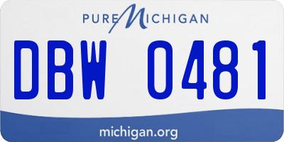 MI license plate DBW0481