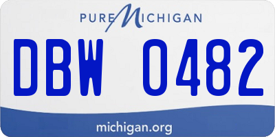 MI license plate DBW0482