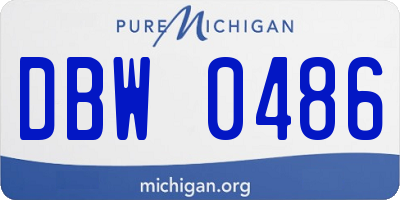 MI license plate DBW0486