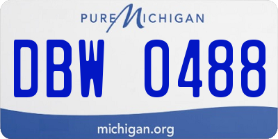 MI license plate DBW0488