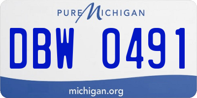 MI license plate DBW0491