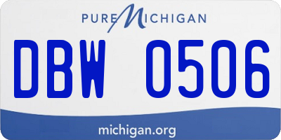 MI license plate DBW0506