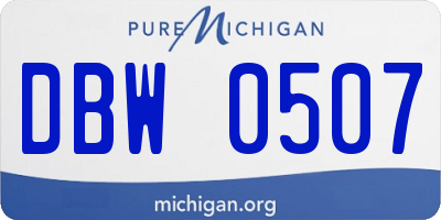MI license plate DBW0507