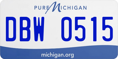 MI license plate DBW0515