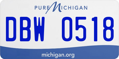 MI license plate DBW0518