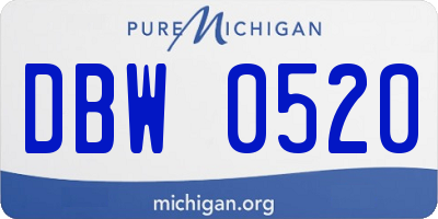 MI license plate DBW0520