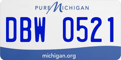 MI license plate DBW0521