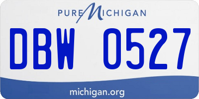 MI license plate DBW0527