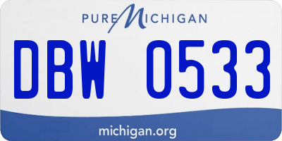 MI license plate DBW0533